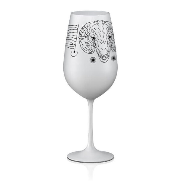 Sklenice na víno Zodiac Beran 550 ml | Bílá