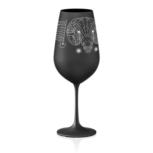 Sklenice na víno Zodiac Beran 550 ml | Černá