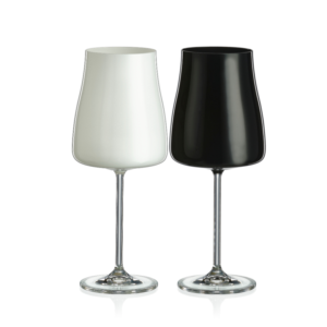 White wine glass Black White 400 ml