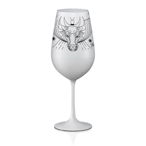 Sklenice na víno Zodiac Býk 550 ml | Bílá