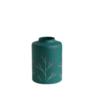 Vase Mistletoe & Holly 180mm | Green