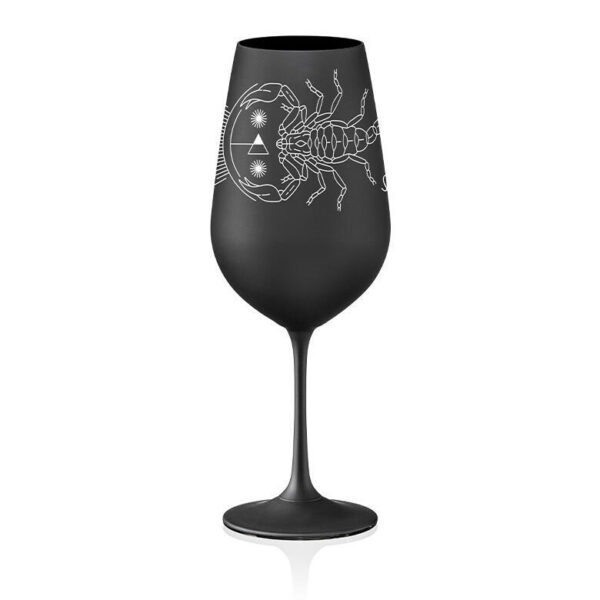 Sklenice na víno Zodiac Štír 550 ml | Černá