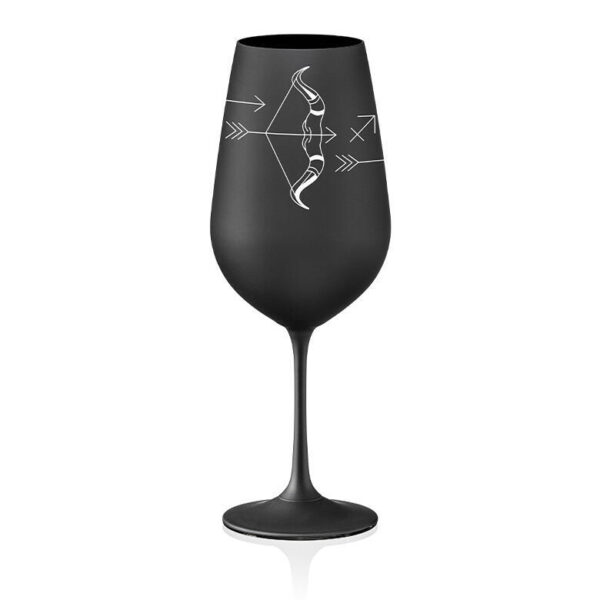Sklenice na víno Zodiac Střelec 550 ml | Černá