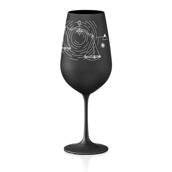 Sklenice na víno Zodiac Váhy 550 ml | Černá