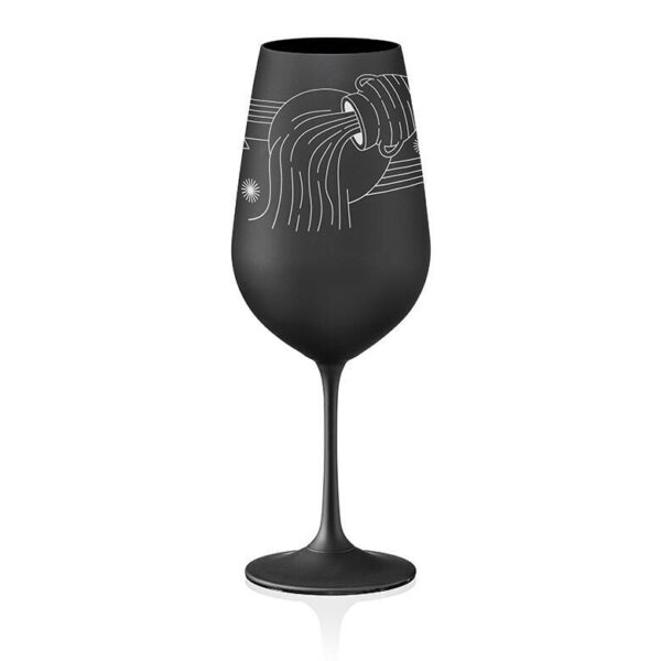 Sklenice na víno Zodiac Vodnář 550 ml | Černá