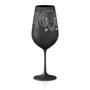 Wine glass Zodiac Aries 550 ml | Black