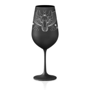 Wine glass Zodiac Taurus 550 ml | Black